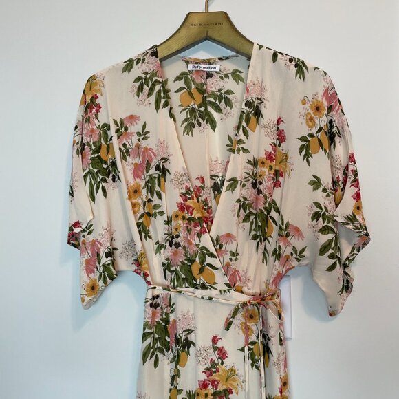 REFORMATION Karen Floral Wrap Midi Maxi Dress Milo \\ M - Picture 3 of 9
